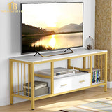 Tribesigns Gold TV Stand with Drawers