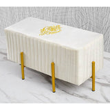 Luxury Two Seater Embroidered Stool With Steel Stand -05