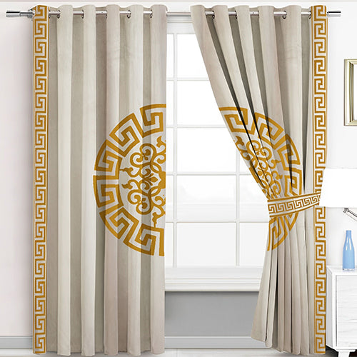 Luxury Splendid Velvet Embroidered Curtains - 01