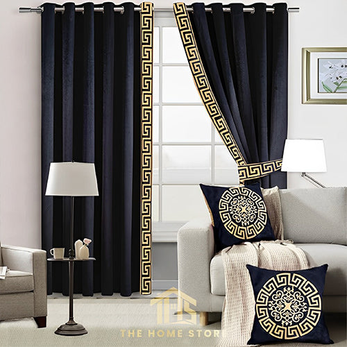 Luxury Velvet Embroidered Curtains - 08