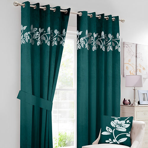 Luxury Floral Velvet Curtains - 03
