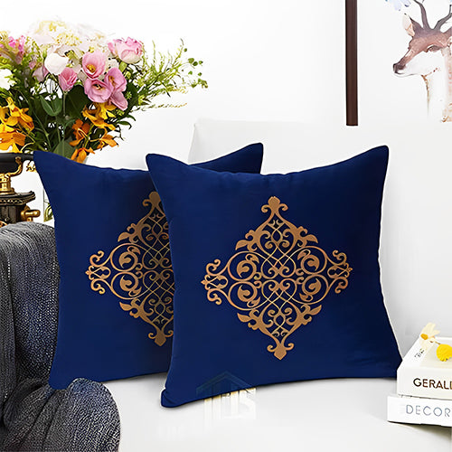 Luxurious Pair Of Velvet Embroidered Cushions - 19