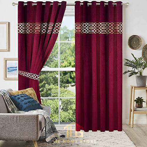 Modern Velvet Embroidered Curtains - 09