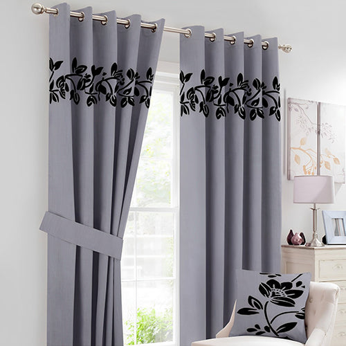 Luxury Floral Velvet Curtains - 04