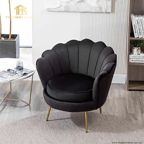 Black velvet barrel discount chair