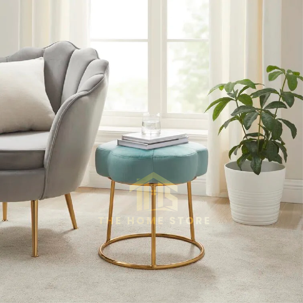 Luxury Bonview Round Stool With Steel Stand - 08