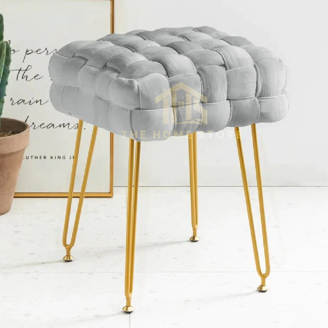 Luxury Charnese Stool With Steel Stand - 12